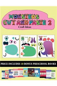 Craft Ideas (20 full-color kindergarten cut and paste activity sheets - Monsters 2)