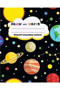 DRAW and WRITE primary composition notebook, 8 x 10 inch 200 page, Galaxy sofecover