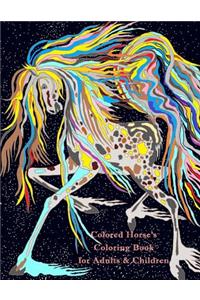 Colored Horse's Coloring Book for Adults & Children