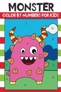 monster color by numbers for kids