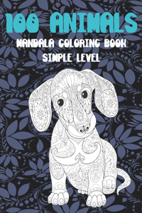 Mandala Coloring Book Simple Level - 100 Animals