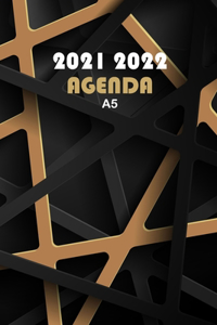 Agenda 2021 2022 A5: settimanale A5, Maggio 2021 - Dicembre 2022, Agenda 21 - 22 giornaliera, Organizator mensile per 2 Anni, Pianificatore, Calendario, Diario nero oro