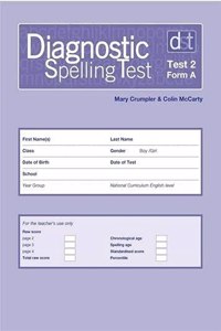 Diagnostic Spelling Tests: Test 2, Form A Pk10