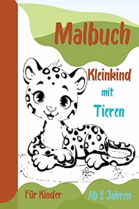 Malbuch Kleinkind mit Tieren