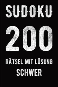 Sudoku 200 Rätsel mit Lösung schwer