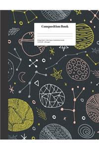 Composition Book College-Ruled Outer Space Constellations Doodle