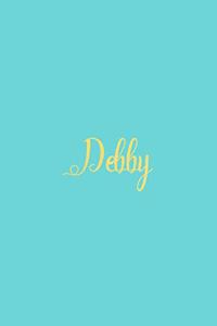 Debby: Personalized Name Turquoise Matte Soft Cover Notebook Journal to Write In. 120 Blank Lined Pages