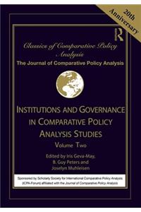 Institutions and Governance in Comparative Policy Analysis Studies