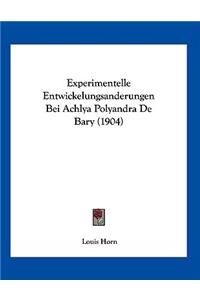 Experimentelle Entwickelungsanderungen Bei Achlya Polyandra De Bary (1904)