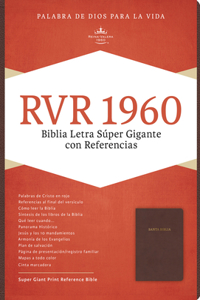 RVR 1960 Biblia Letra Súper Gigante, marrón oscuro símil piel