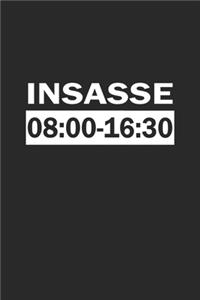 Insasse 08: 00-16:30: Notizbuch, Notizheft, Notizblock - Geschenk-Idee für Angestellte - Dot Grid - A5 - 120 Seiten