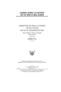 Examining expiring tax incentives and the needs of small business