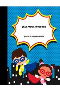 Quad Paper Notebook. Quad Ruled-4 Squares Per Inch