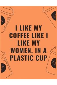 I like my coffee like i like my women in a plastic cup