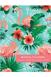 Monthly Planner, August 2018 - December 2019