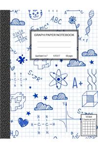 Graph Paper Notebook, Quad Ruled 5 squares per inch: Math and Science Composition Notebook for Students