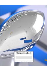 Composition Book 100 Sheets/200 Pages/8.5 X 11 In. Wide Ruled/ Silver Football