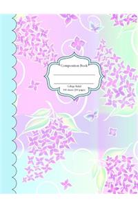Lilac Floral Composition Book College Ruled