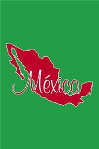 Mexico - Green, Red & White Blank Notebook