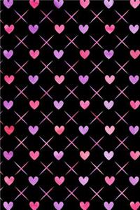 Bullet Journal Notebook Quilted Watercolor Hearts Pattern 1