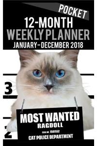 2018 Pocket Weekly Planner - Most Wanted Ragdoll