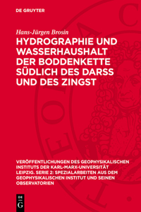 Hydrographie Und Wasserhaushalt Der Boddenkette Südlich Des Darß Und Des Zingst