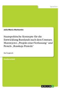 Staatspolitische Konzepte für die Entwicklung Russlands nach dem Umsturz. Murawjows 