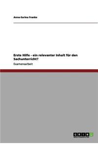 Erste Hilfe im Sachunterricht