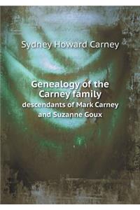 Genealogy of the Carney family descendants of Mark Carney and Suzanne Goux