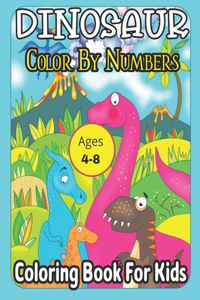 Dinosaur Color By Numbers Coloring Book For Kids