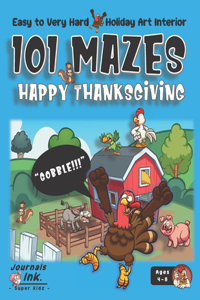 Thanksgiving Maze Book for Kids Ages 4-8