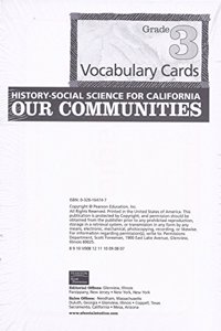 History Social Science 2006 Vocabulary Cards Grade 3