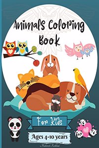Animals Coloring Book For Kids Ages 4-10 years