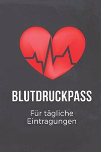 Blutdruckpass für tägliche Eintragungen