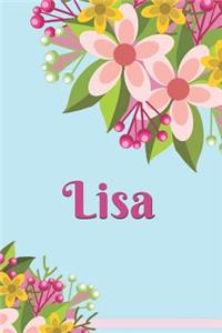 Lisa Personalized Blank Lined Journal Notebook