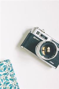 Retro Camera Notebook Journal Blank lined school, college, work, stories, poems, lists