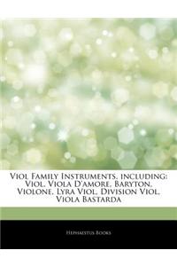 Articles on Viol Family Instruments, Including