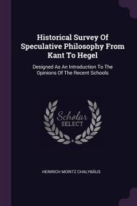 Historical Survey Of Speculative Philosophy From Kant To Hegel