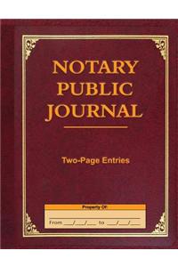 Notary Public Journal Two-Page Entries