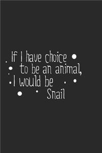 If I have choice to be an animal, I would be Snail