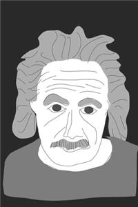 Drawing of Albert Einstein's Portrait - Blank Lined Notebook