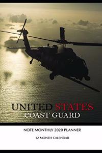 United States Coast Guard Note Monthly 2020 Planner 12 Month Calendar