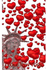 Statue Of liberty I love New York red hearts glitter blank creative Valentine's Journal