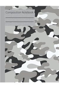 Camouflage Gray Composition Notebook - 5x5 Graph Paper