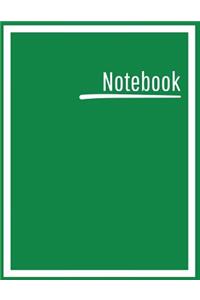 Notebook: College Ruled, Lined, Notebook for School, Work, 1 Subject, Green, Soft Cover