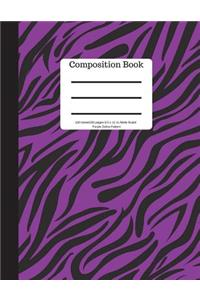 Composition Book 100 Sheet/200 Pages 8.5 X 11 In.-Wide Ruled- Purple Zebra