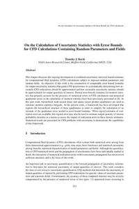 On the Calculation of Uncertainty Statistics with Error Bounds for Cfd Calculations Containing Random Parameters and Fields