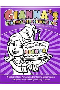 Gianna's Birthday Coloring Book Kids Personalized Books