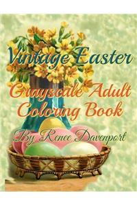 Vintage Easter Grayscale Adult Coloring Book