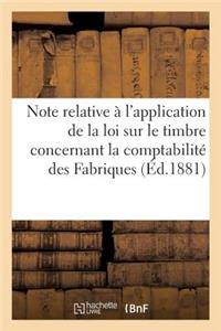 Note Relative À l'Application de la Loi Sur Le Timbre